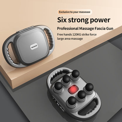 Handheld Deep Tissue Massagers  Percussion Massage Gun  6-Head Back Massager For Muscle  Relaxation