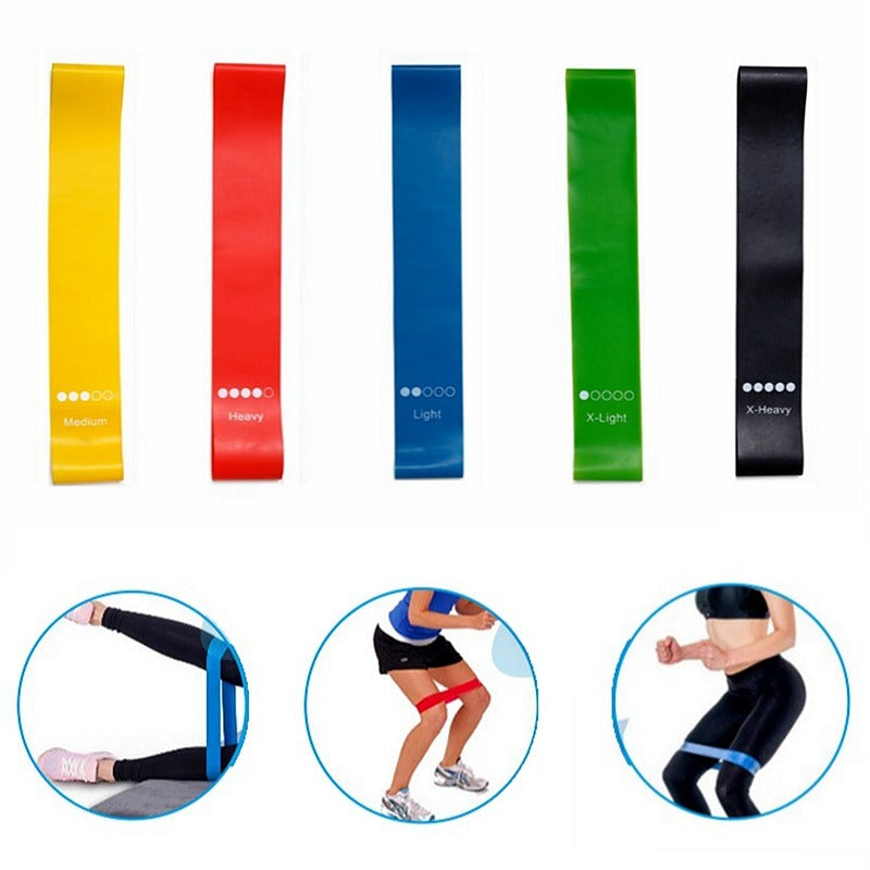 Resistance Rubber Bands Indoor Outdoor Fitness Equipment 0.35mm-1.1mm Pilates Sport Training Workout Elastic Bands