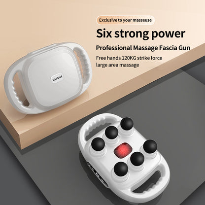 Handheld Deep Tissue Massagers  Percussion Massage Gun  6-Head Back Massager For Muscle  Relaxation