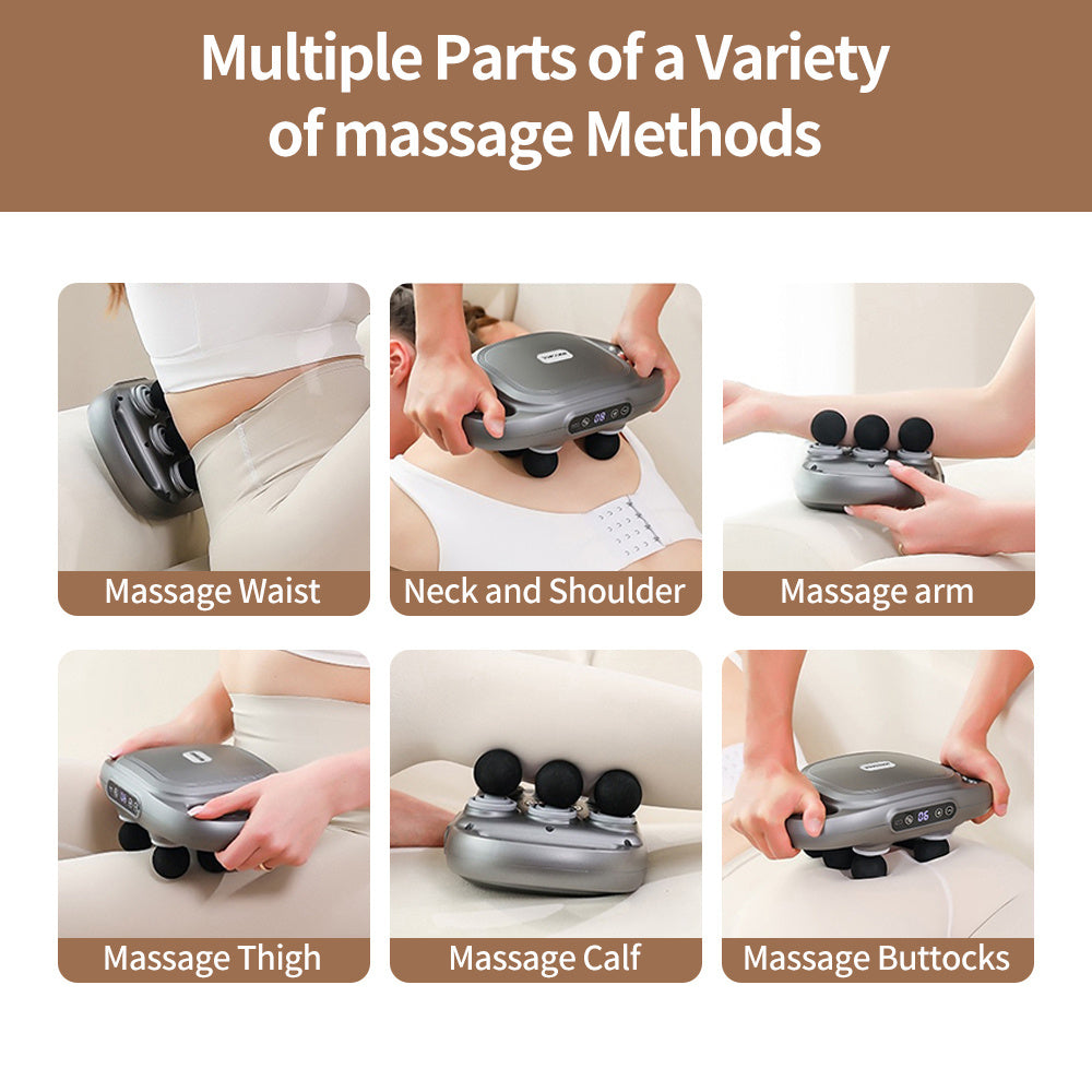 Handheld Deep Tissue Massagers  Percussion Massage Gun  6-Head Back Massager For Muscle  Relaxation