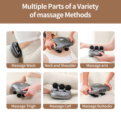 Handheld Deep Tissue Massagers  Percussion Massage Gun  6-Head Back Massager For Muscle  Relaxation