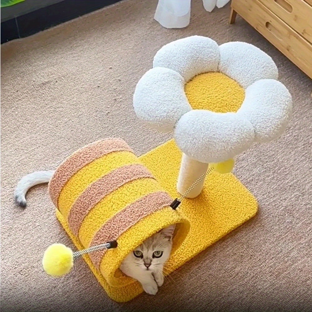 Bee Cat Climbing Frame Sisal Cat Scratching Board No Debris Or Occupation Of Cat Scratching Post Cat Supplies  Cute Cat Tree Cat Scratching Post With Tunnel