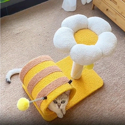 Bee Cat Climbing Frame Sisal Cat Scratching Board No Debris Or Occupation Of Cat Scratching Post Cat Supplies  Cute Cat Tree Cat Scratching Post With Tunnel