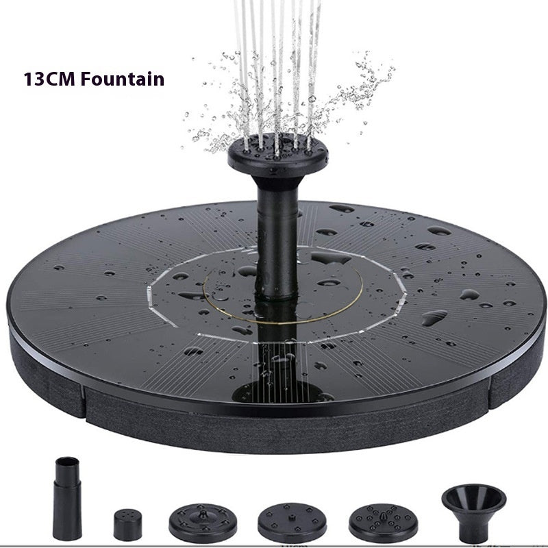 Solar Fountain Oxygen Rockery Water Garden Bird Bathtub Floating Fountain